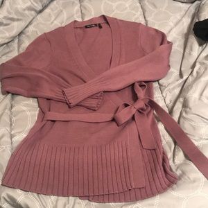 Sexy and soft lilac wrap sweater